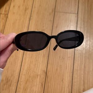 Le Specs Black Oval Sunglasses